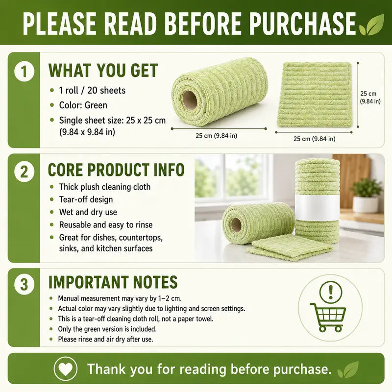 Tear-Off Cleaning Cloth Roll