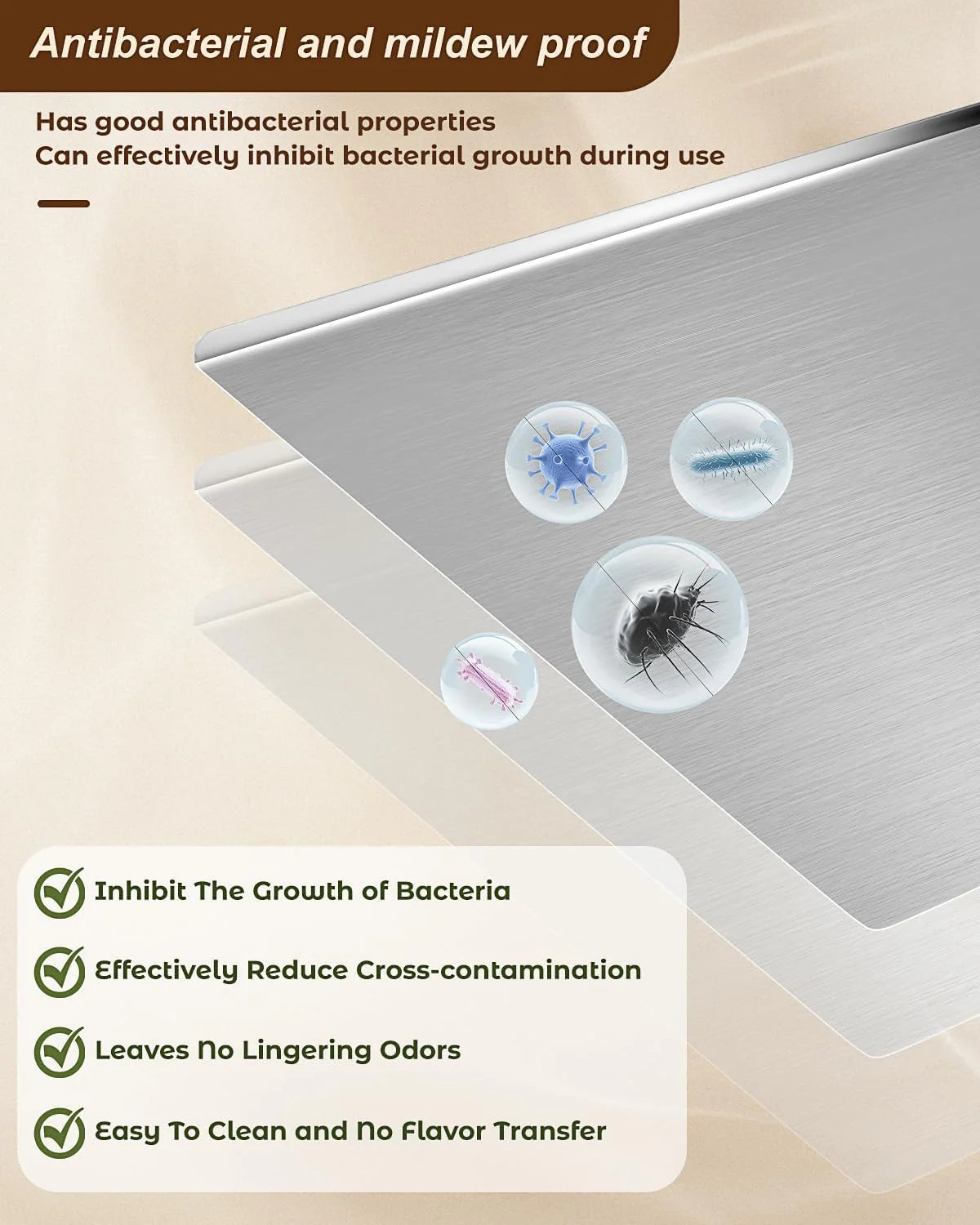 Hllpro™ Stainless Steel Cutting Boards for Kitchen, (40 x 30cm/15.7 x 11.8 in)