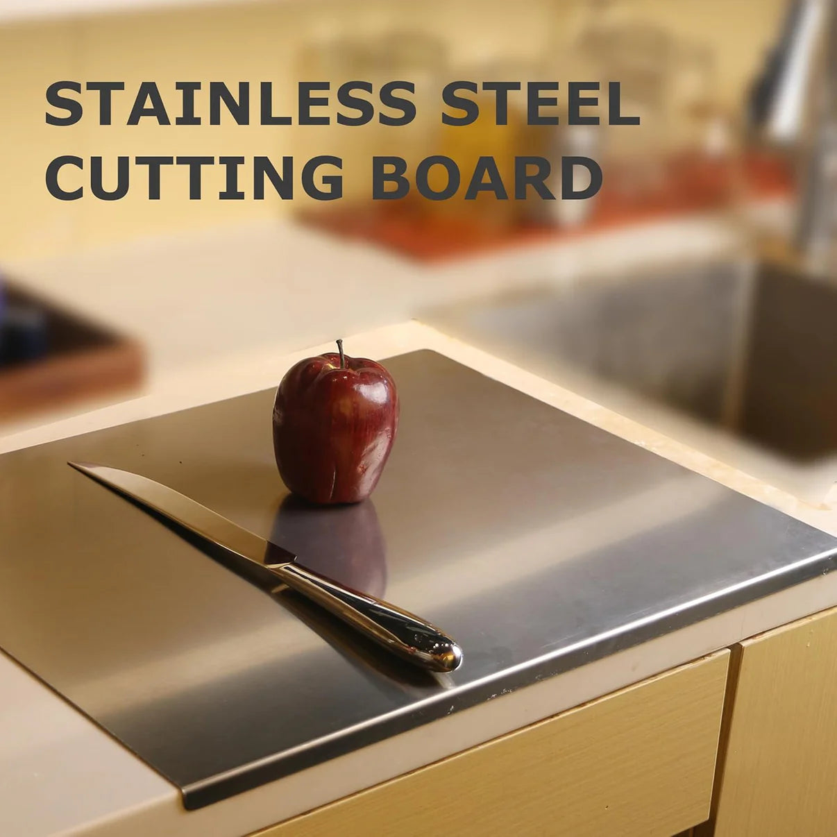 Hllpro™ Stainless Steel Cutting Boards for Kitchen, (40 x 30cm/15.7 x 11.8 in)