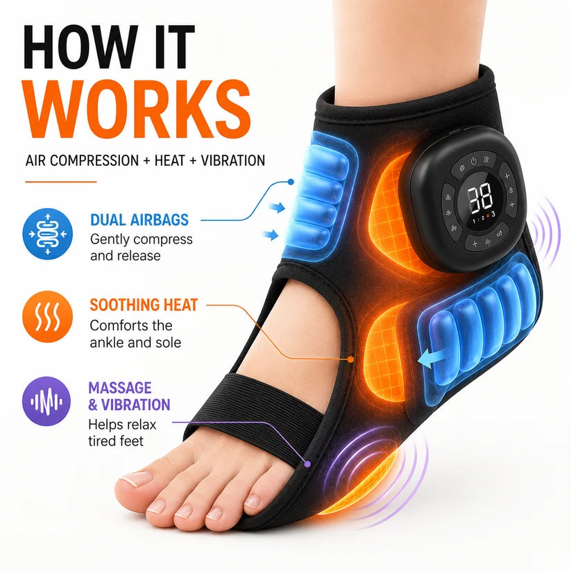 Heated Foot & Ankle Compression Massager