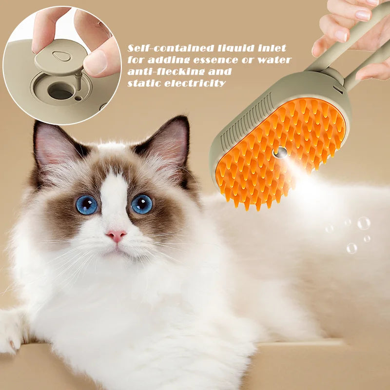 3 In 1 Cat Pet Steam Brush