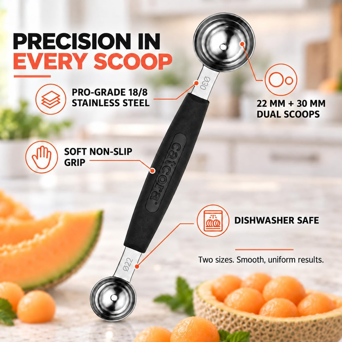 Dual-Head Melon Baller Scoop