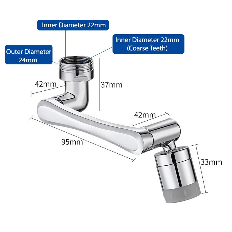 Universal Swivel Robotic Arm Swivel Extension Faucet Aerator