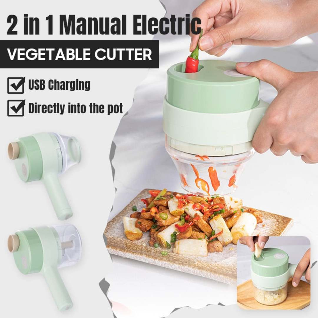KD Vegetable Slicer Set 4 in 1 Handheld Electric Vegetable Cutter